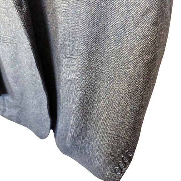 Jos A Bank Mens Herringbone Wool Olive Brown Suit Jacket Blazer 44XL Extra Long - Picture 8 of 16